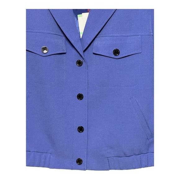 Anne Klein Snap Button Designer Jacket Lilac Purple Notch Lapel Chest Pockets - Picture 3 of 4